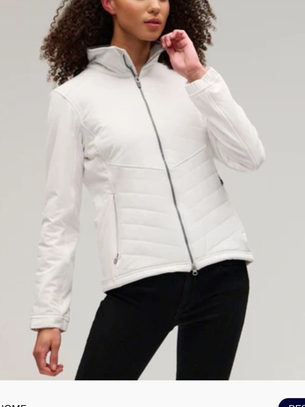 Calia  White Quilted Packable Zip-Front Puffer Jacket